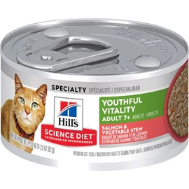 HILL'S Science Diet Feline Adult 7+ Youthful Vitality Salmon & Vegetable Stew 2.9oz