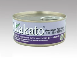 KAKATO CANNED FOOD " CHIC, BEEF, BROWNRICE, VEGETABLES" 170G