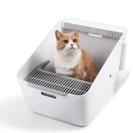 PETKIT Pura Cat Detective Deodorizing Cat Litter Box - with Odour Eliminator & Scoop (White)